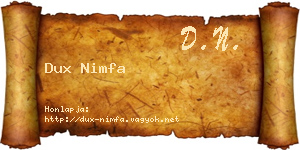 Dux Nimfa névjegykártya